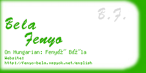 bela fenyo business card